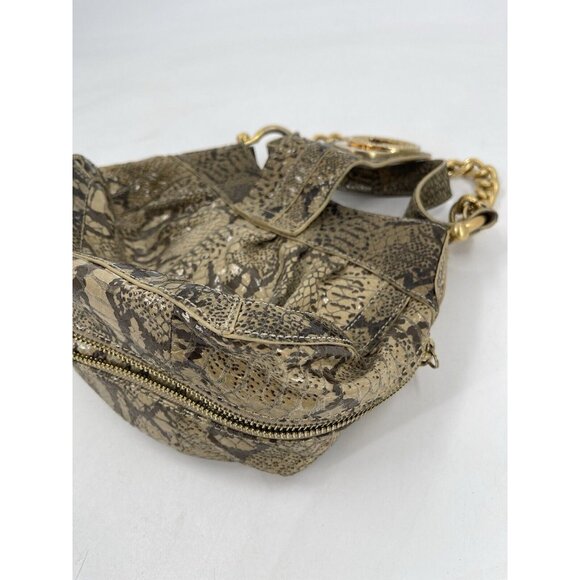Steven By Steve Madden Faux Python Shoulder Purse‎ Gold Hardware Chain Strap - Picture 7 of 15